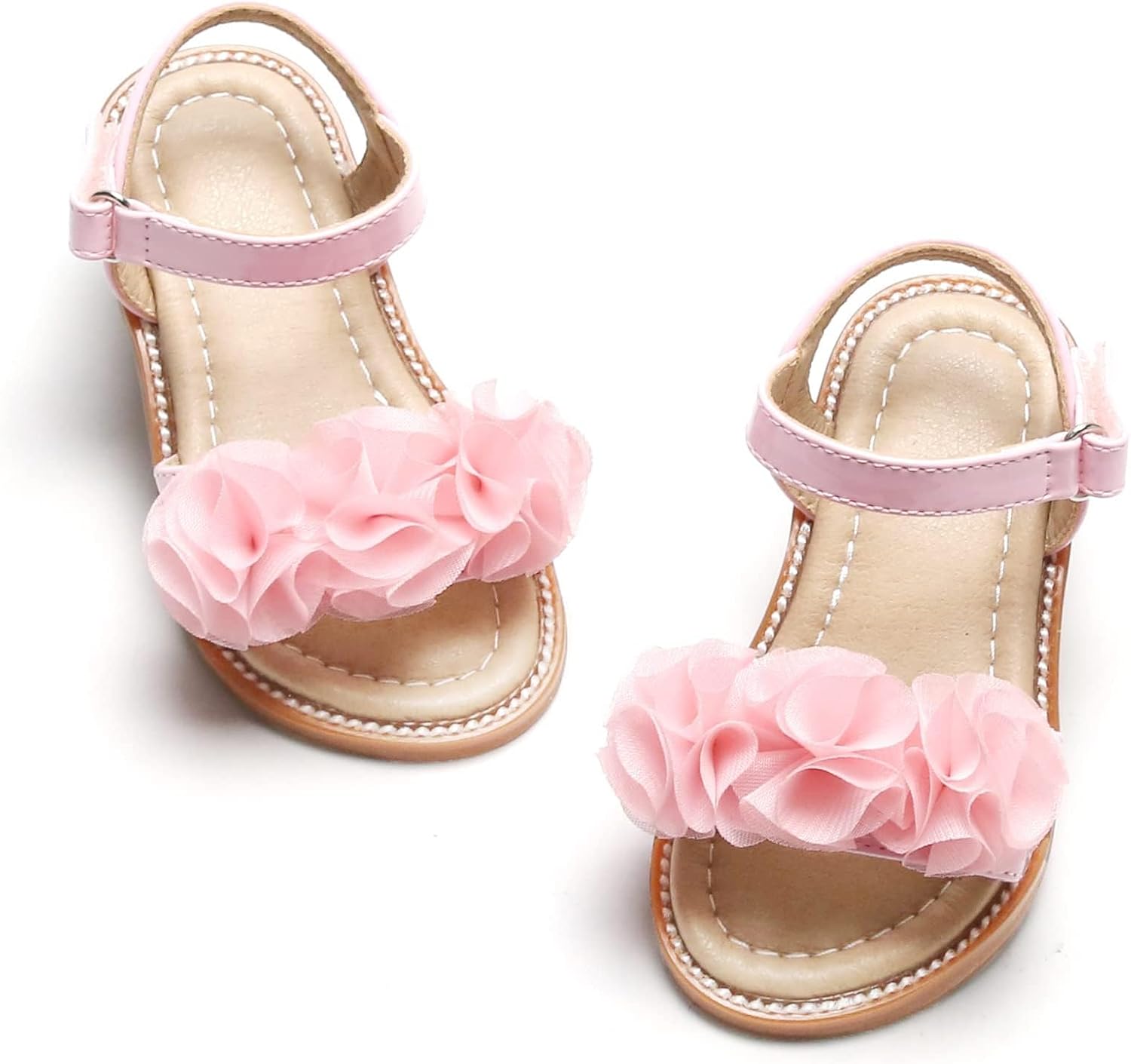 Girls' Pink Sandals – Easter Flower Girl Dress Shoes, Open-Toe Flats | Sandals