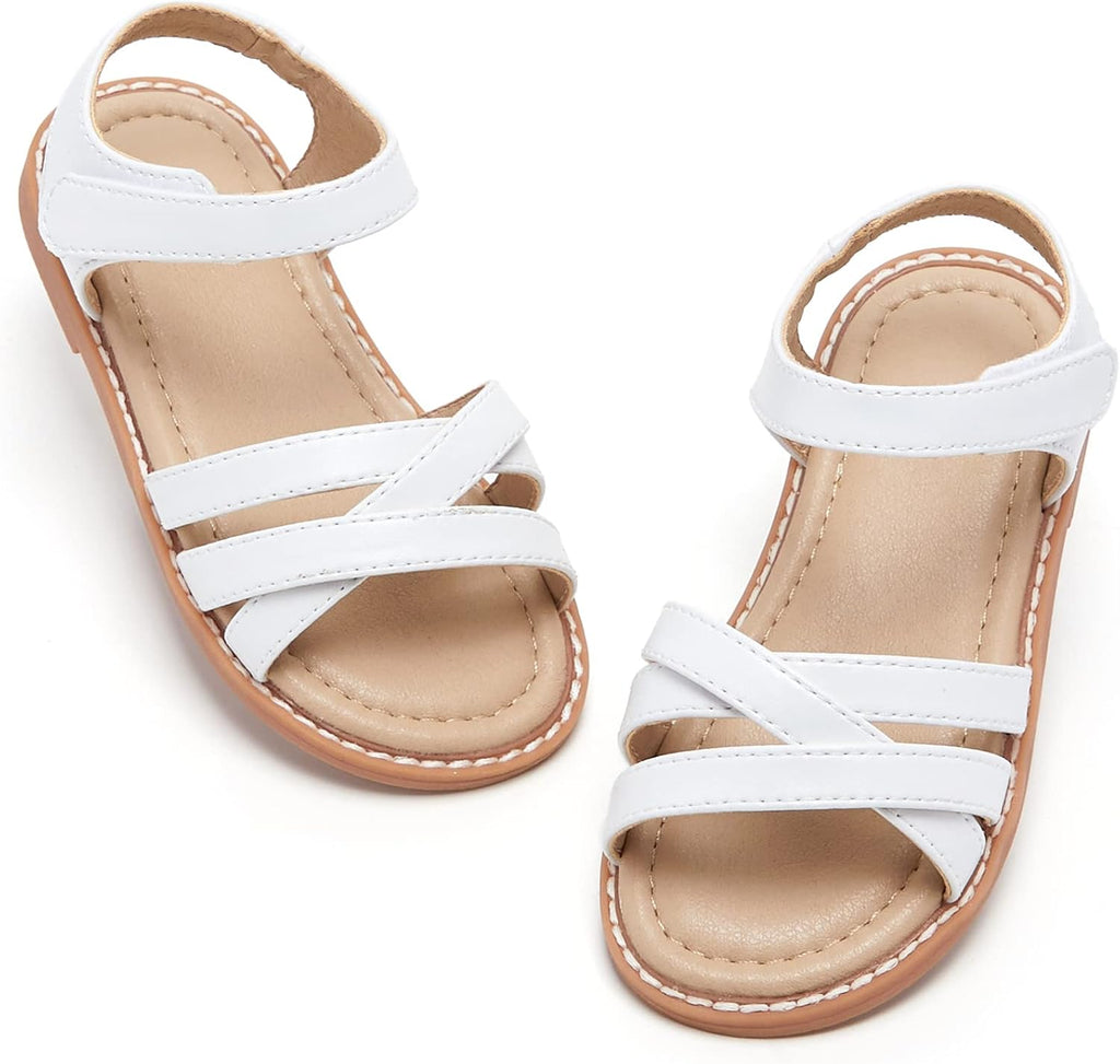 Girls' Pink Sandals – Easter Flower Girl Dress Shoes, Open-Toe Flats | Sandals