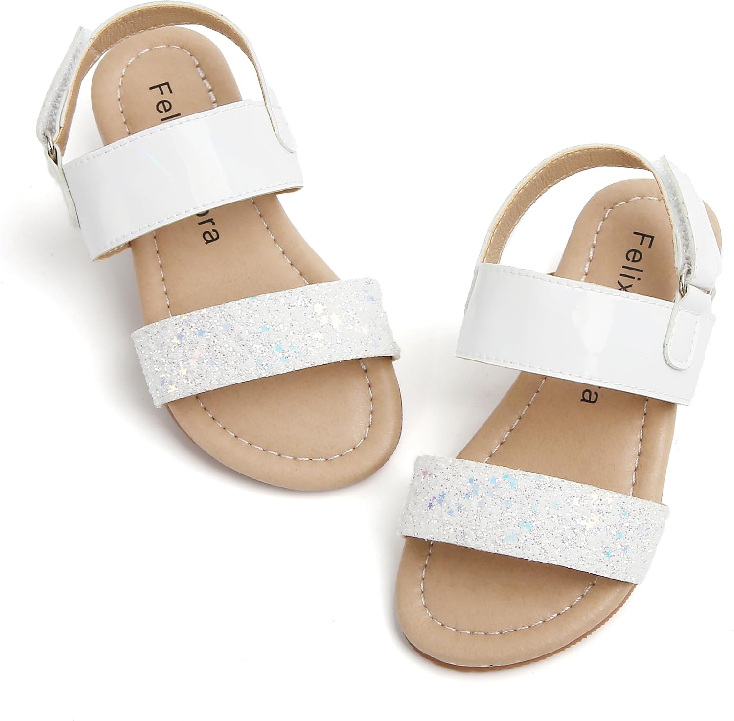 Girls' white sandals (size 6)