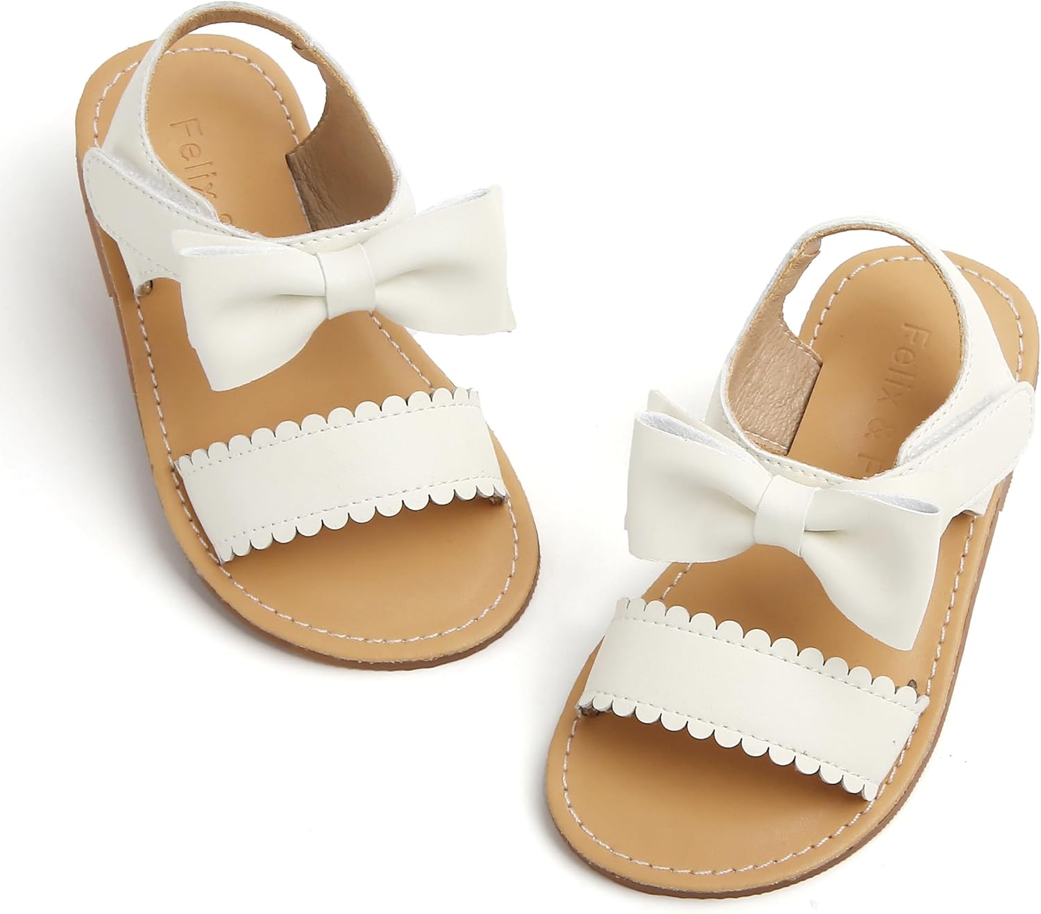 Girls' white sandals (size 6)