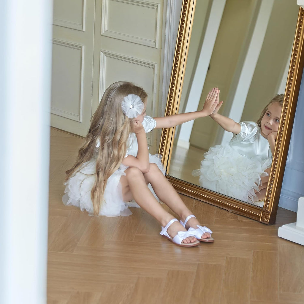 Girls' white sandals (size 6)