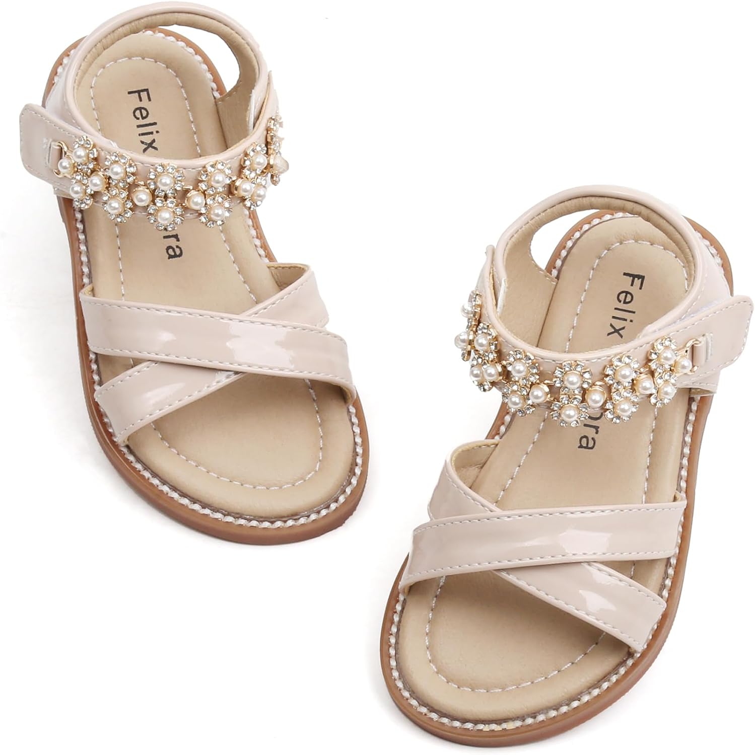 Girls' Pink Sandals – Easter Flower Girl Dress Shoes, Open-Toe Flats | Sandals