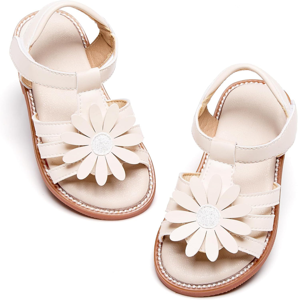 Girls' Pink Sandals – Easter Flower Girl Dress Shoes, Open-Toe Flats | Sandals