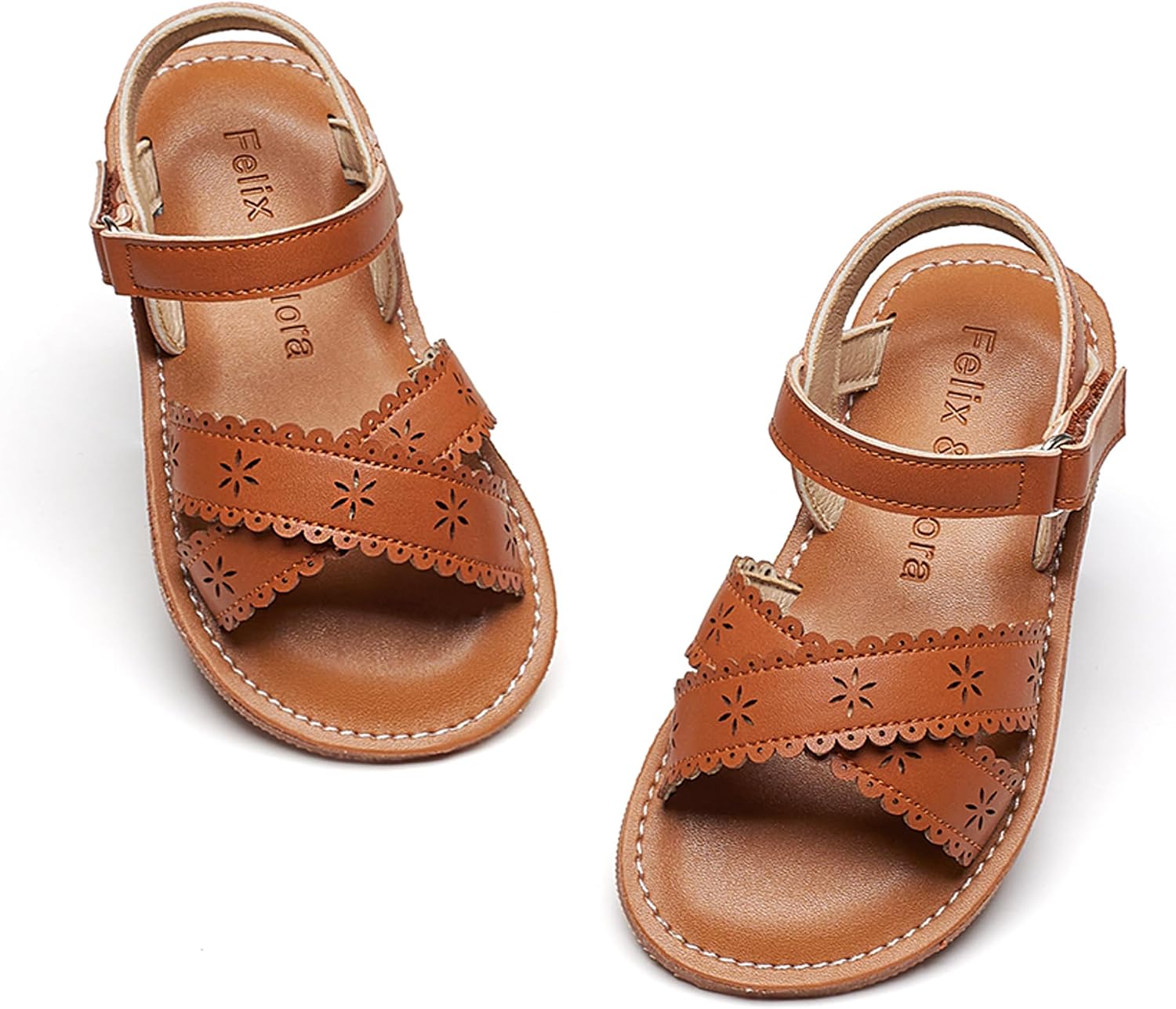 Girls' white sandals (size 6)
