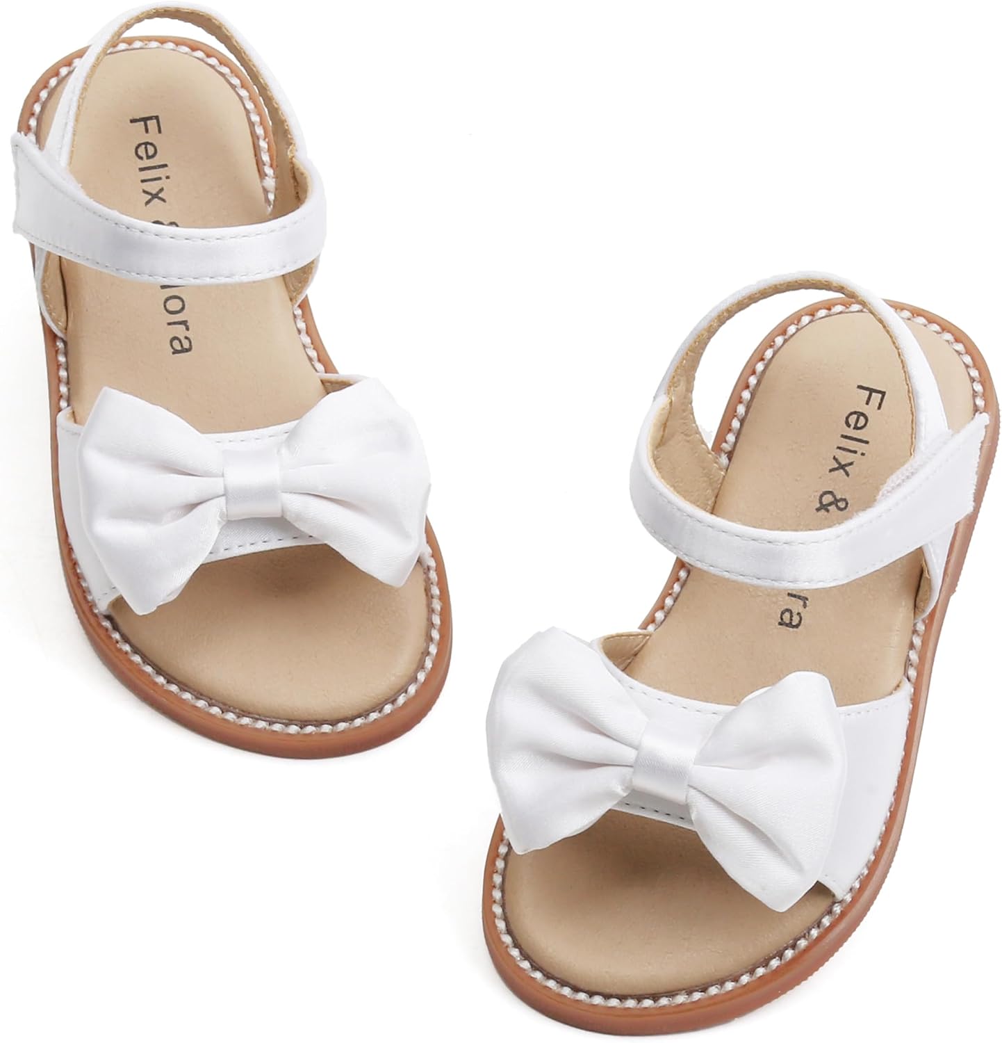 Girls' white sandals (size 6)