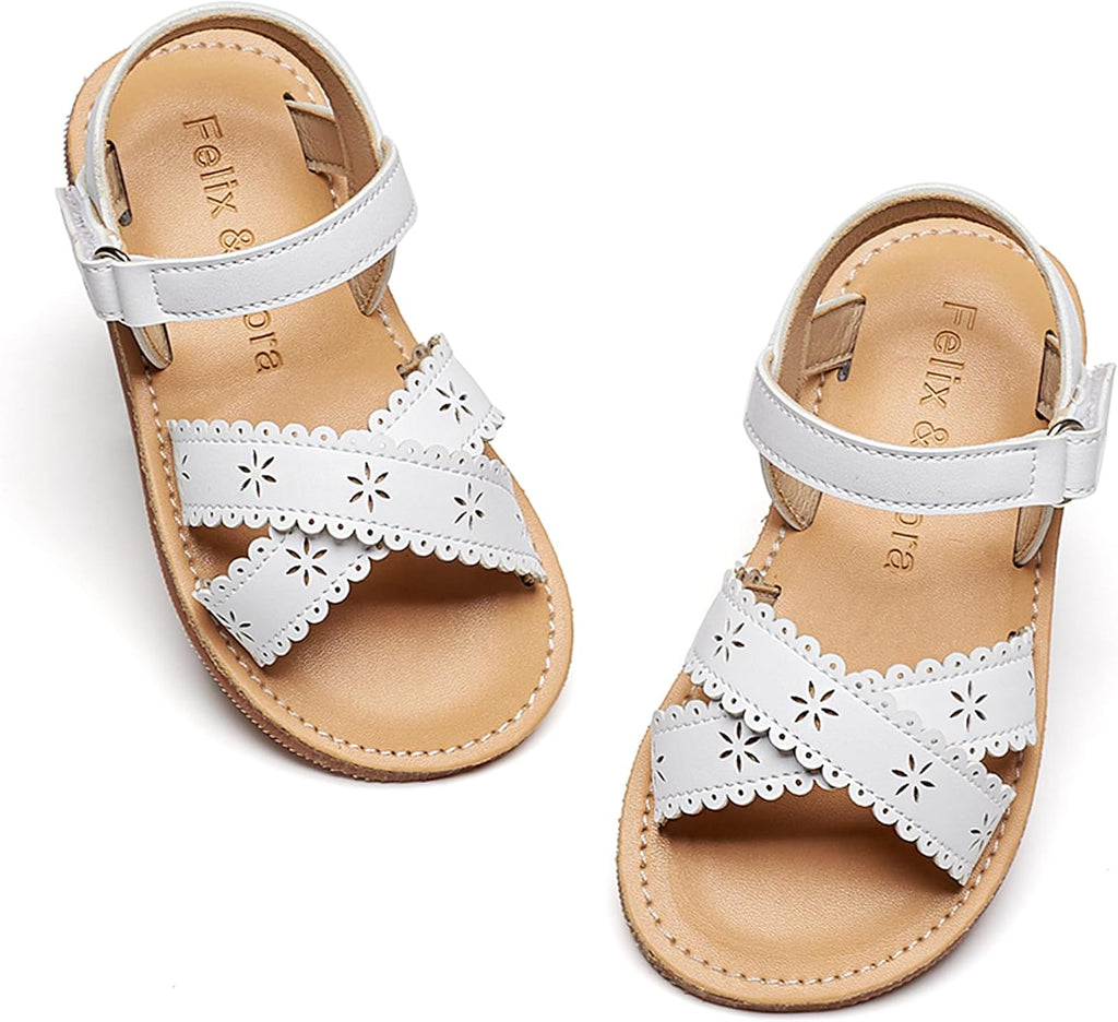 Girls' white sandals (size 6)