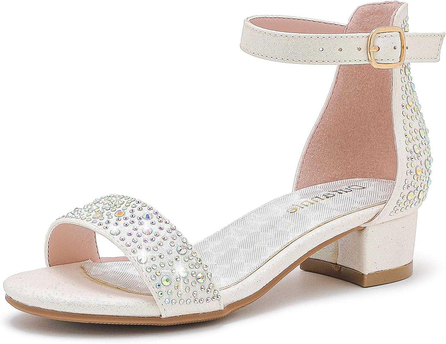Children's Gold Dress Shoes/Sandals with Heels (Big Kid Size 3)