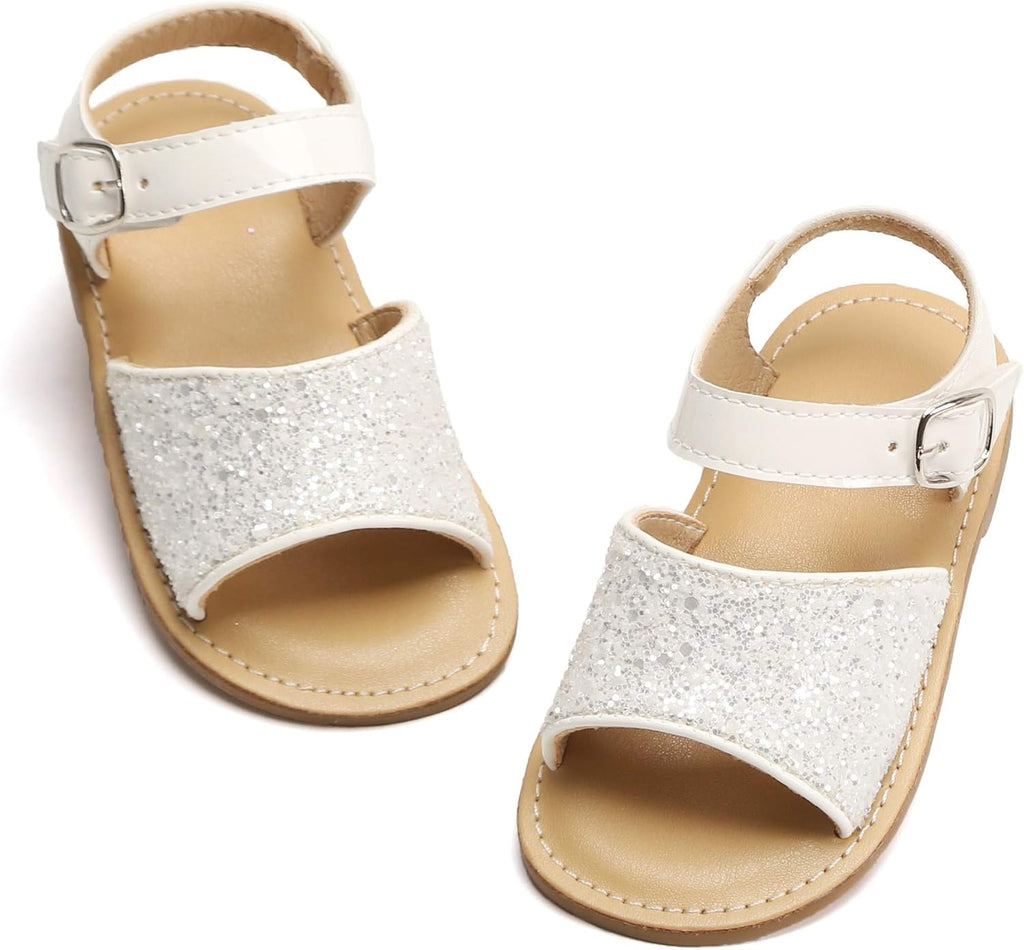 Girls' white sandals (size 6)