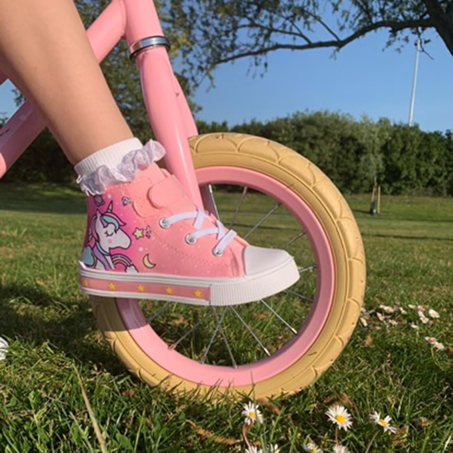 Light-up high-top canvas sneakers for toddlers