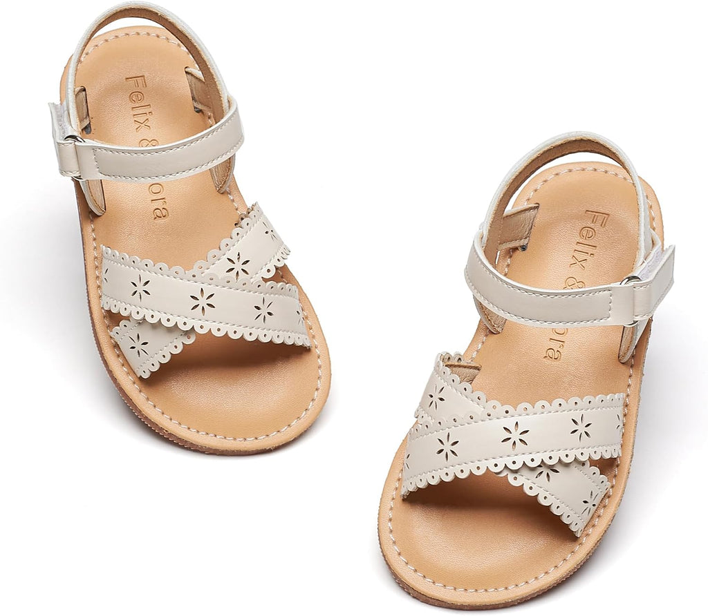 Girls' white sandals (size 6)