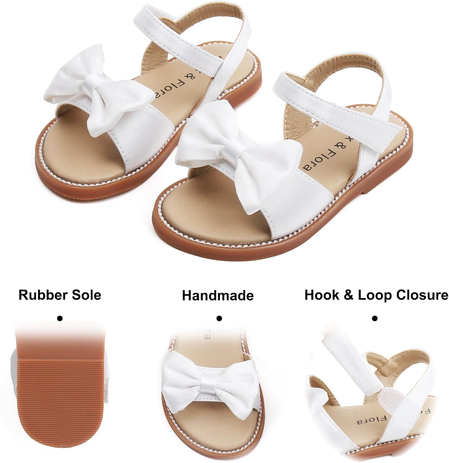 Girls' white sandals (size 6)