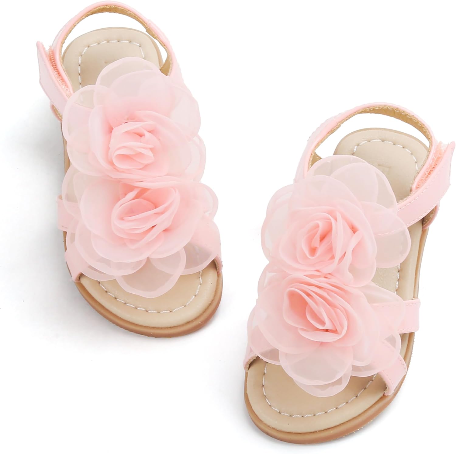 Girls' Pink Sandals – Easter Flower Girl Dress Shoes, Open-Toe Flats | Sandals