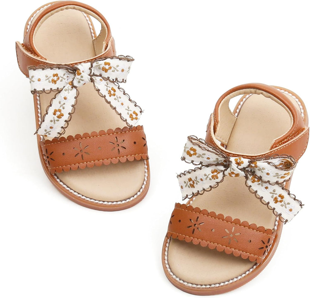 Girls' Pink Sandals – Easter Flower Girl Dress Shoes, Open-Toe Flats | Sandals