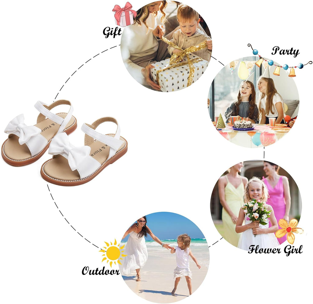 Girls' white sandals (size 6)