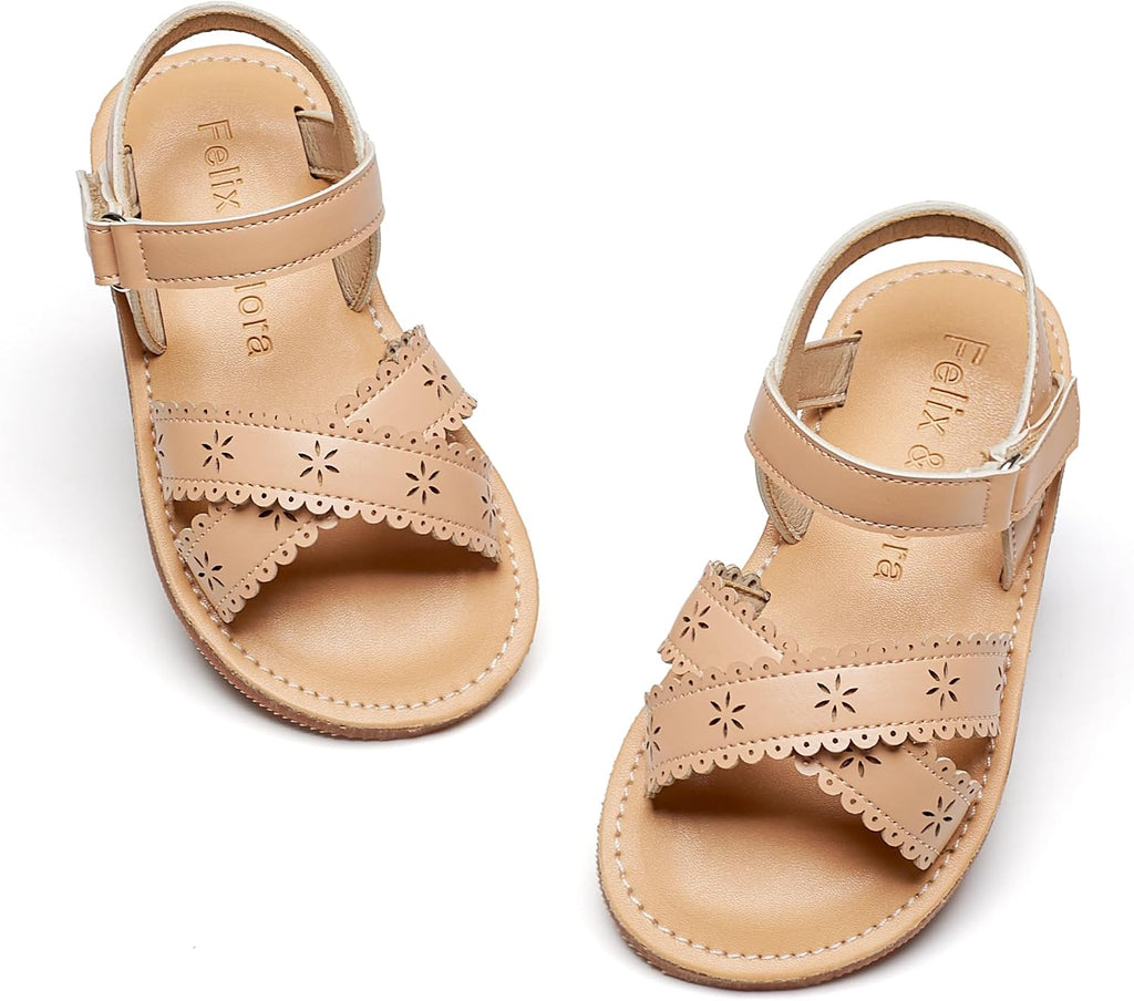 Girls' white sandals (size 6)