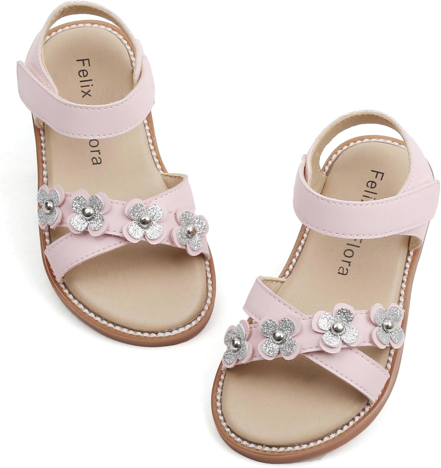 Girls' Pink Sandals – Easter Flower Girl Dress Shoes, Open-Toe Flats | Sandals