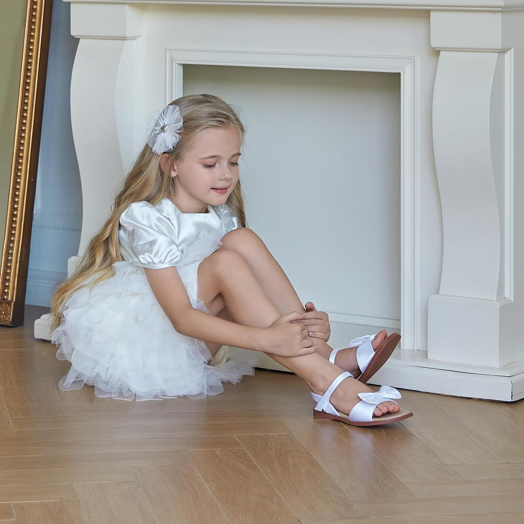 Girls' white sandals (size 6)