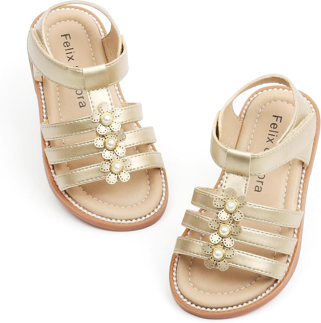 Girls' Pink Sandals – Easter Flower Girl Dress Shoes, Open-Toe Flats | Sandals
