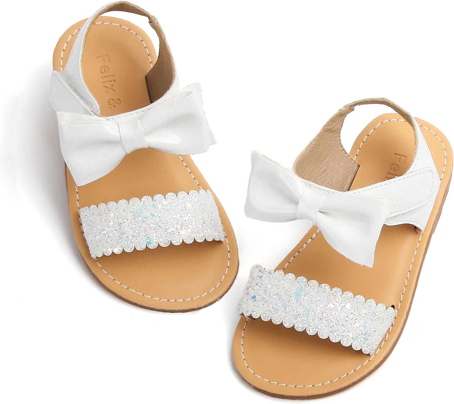 Girls' white sandals (size 6)