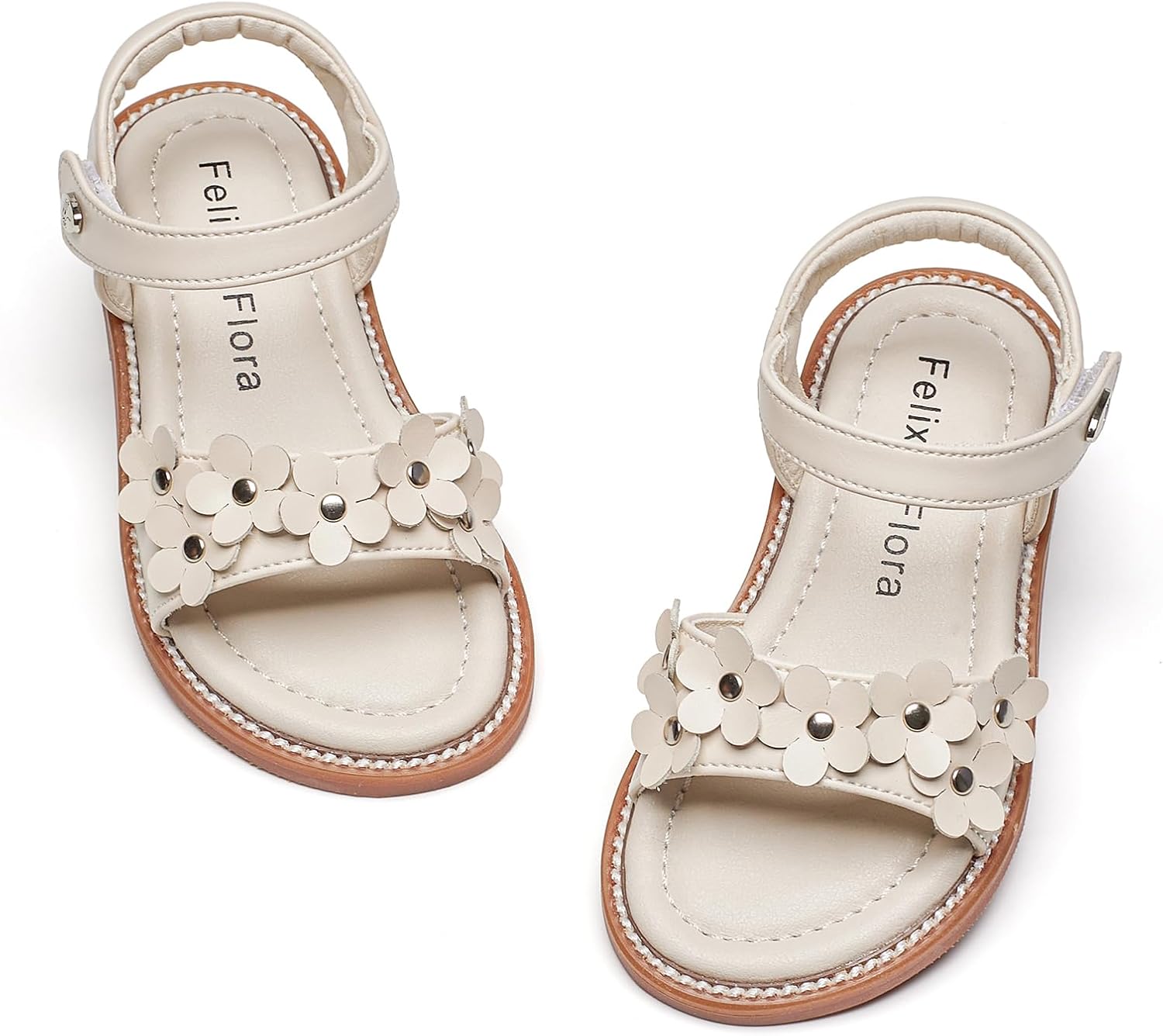 Girls' white sandals (size 6)