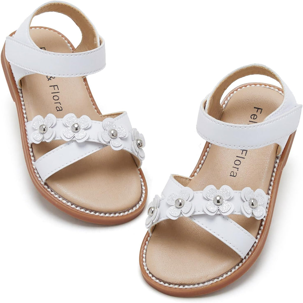 Girls' Pink Sandals – Easter Flower Girl Dress Shoes, Open-Toe Flats | Sandals