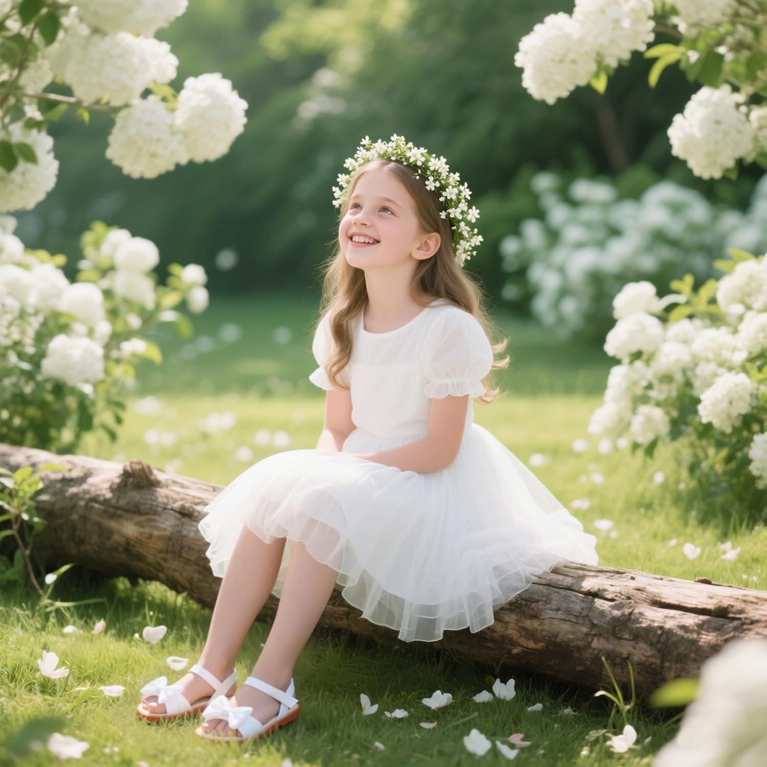 Girls' white sandals (size 6)