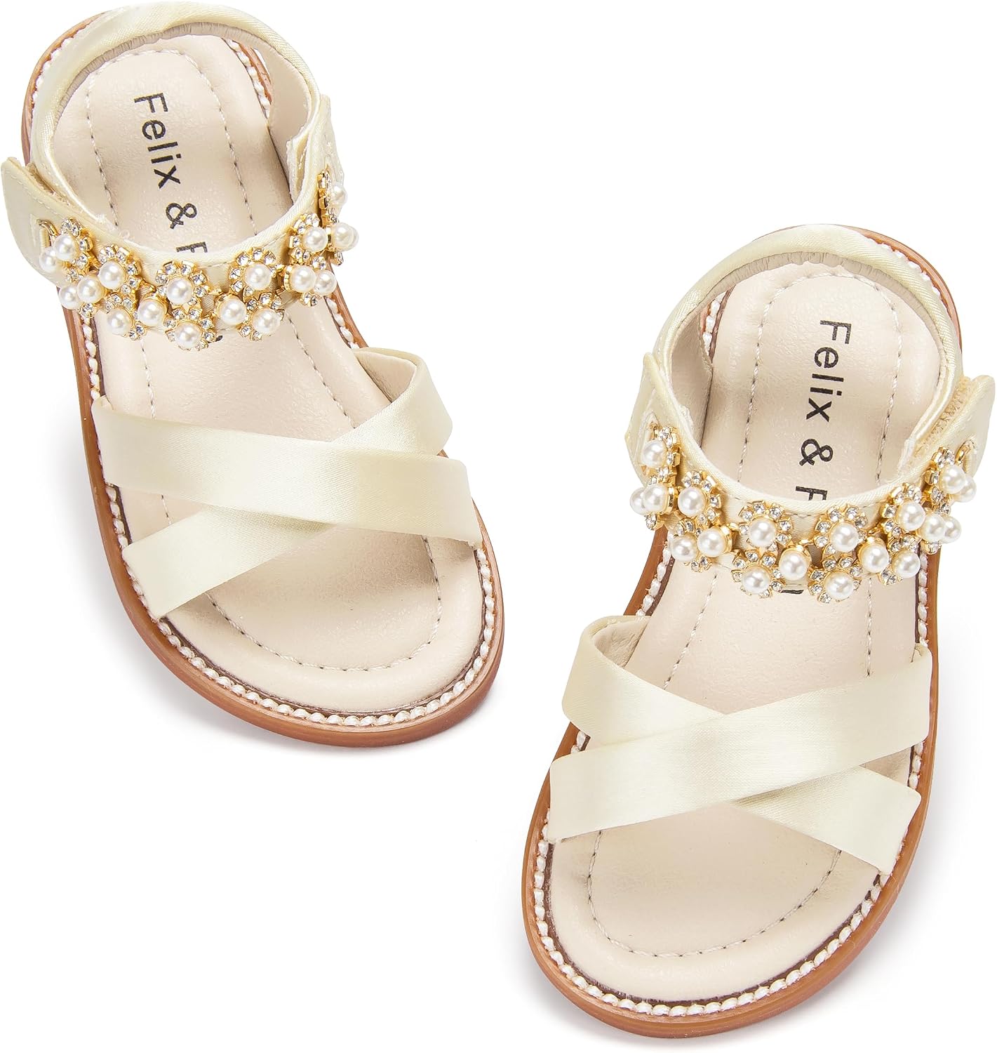 Girls' Pink Sandals – Easter Flower Girl Dress Shoes, Open-Toe Flats | Sandals