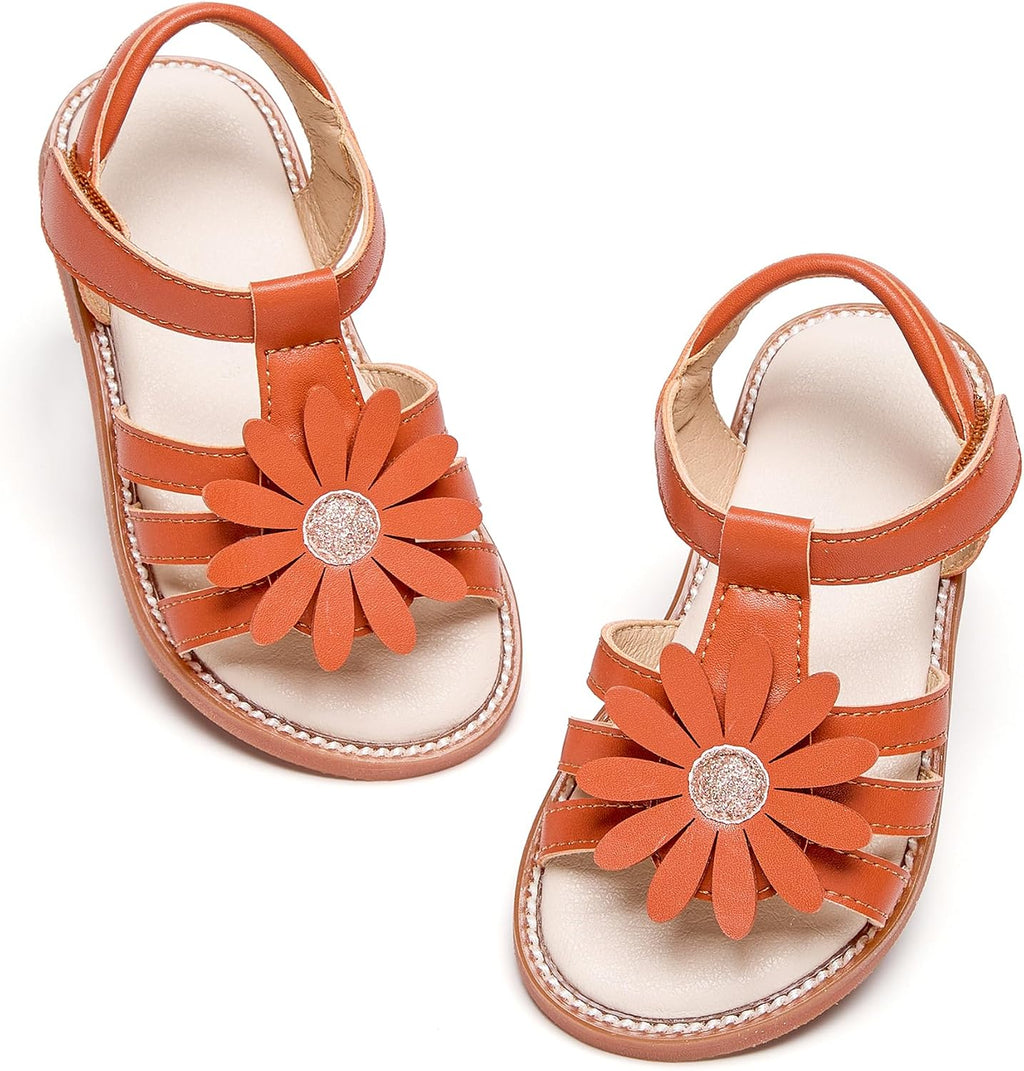 Girls' Pink Sandals – Easter Flower Girl Dress Shoes, Open-Toe Flats | Sandals