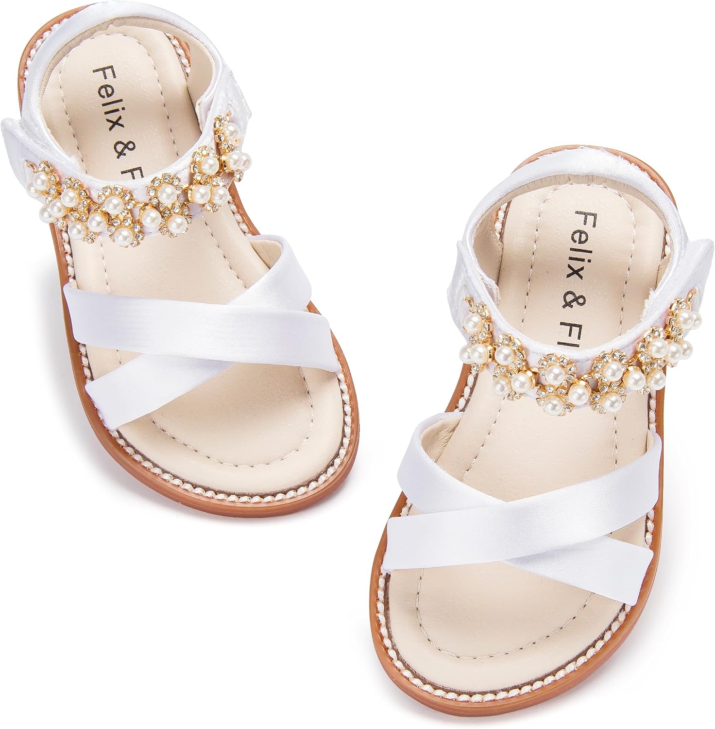 Girls' Pink Sandals – Easter Flower Girl Dress Shoes, Open-Toe Flats | Sandals