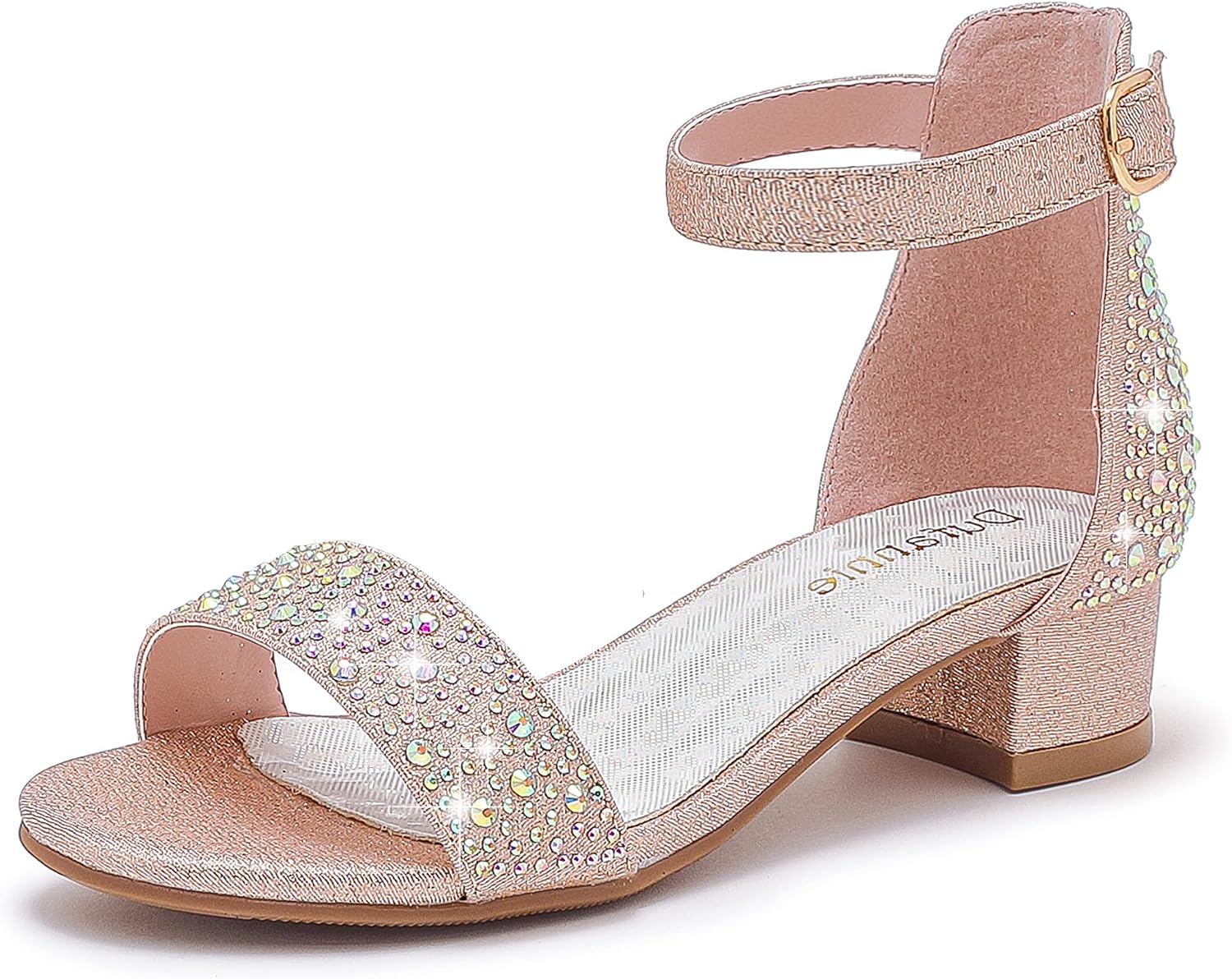 Children's Gold Dress Shoes/Sandals with Heels (Big Kid Size 3)