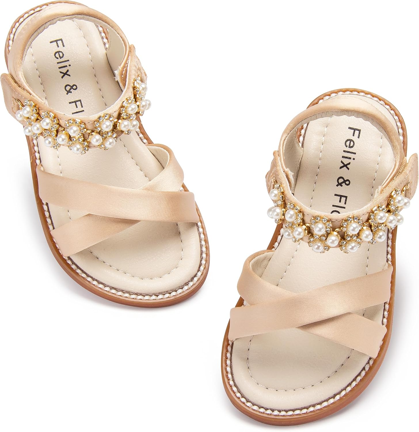 Girls' Pink Sandals – Easter Flower Girl Dress Shoes, Open-Toe Flats | Sandals