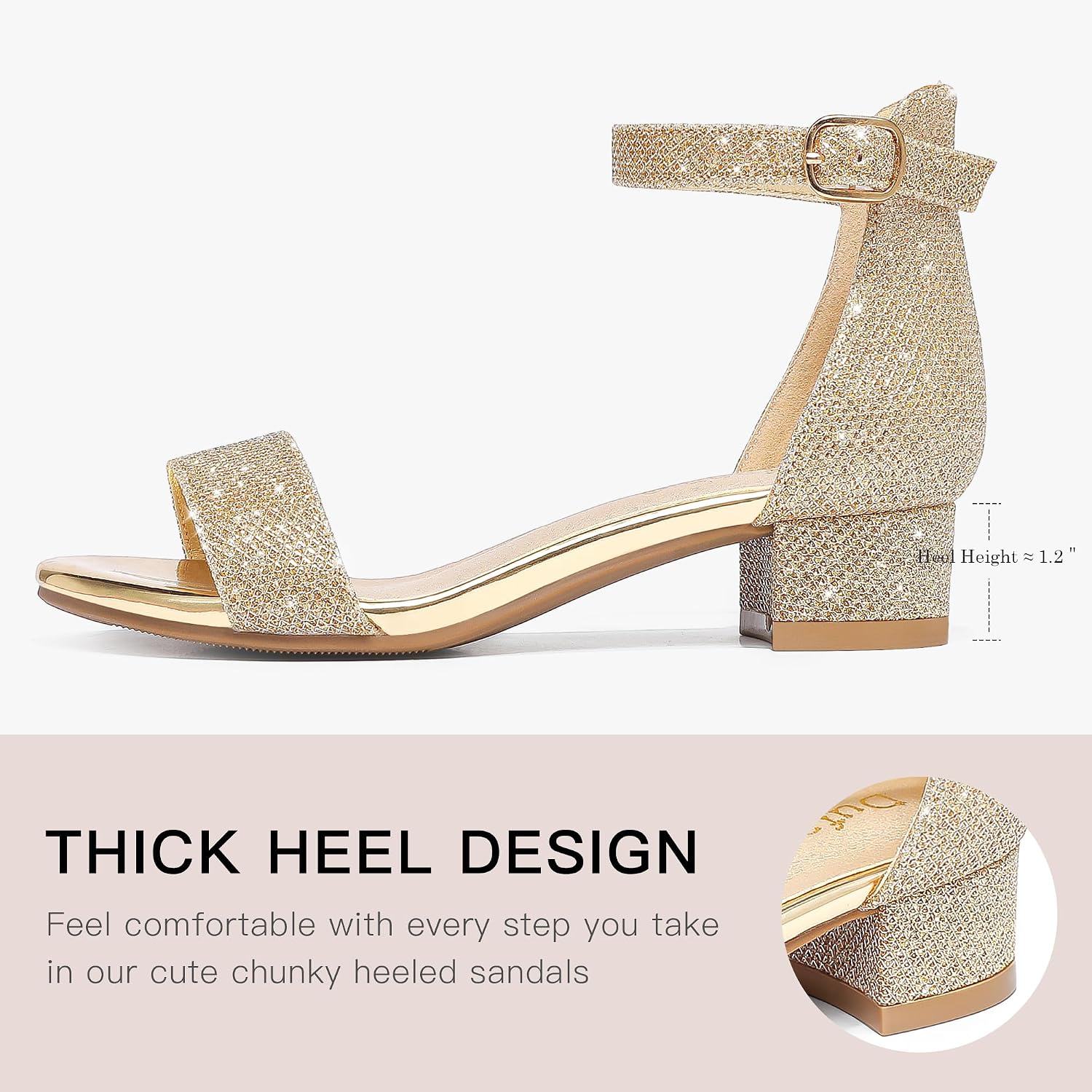 Children's Gold Dress Shoes/Sandals with Heels (Big Kid Size 3)