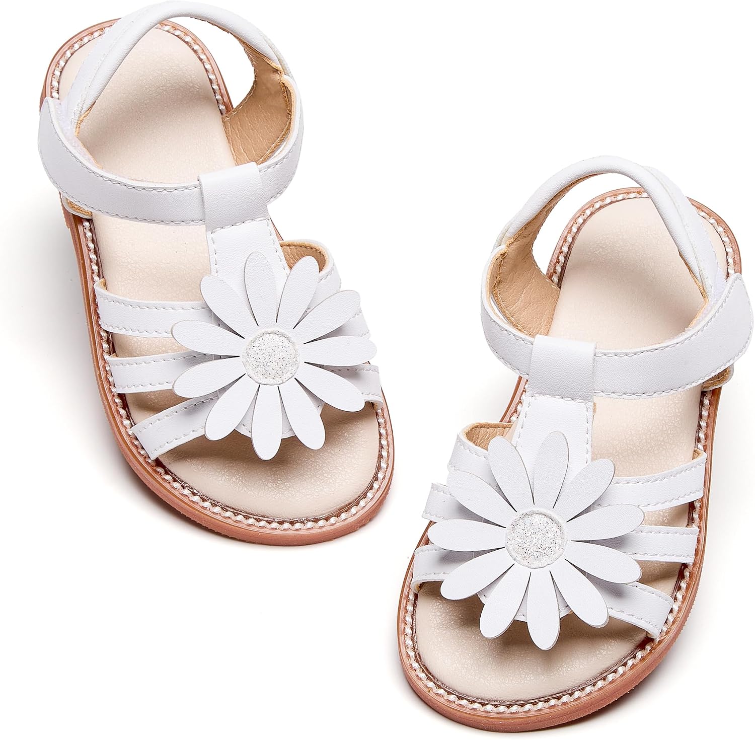 Girls' Pink Sandals – Easter Flower Girl Dress Shoes, Open-Toe Flats | Sandals