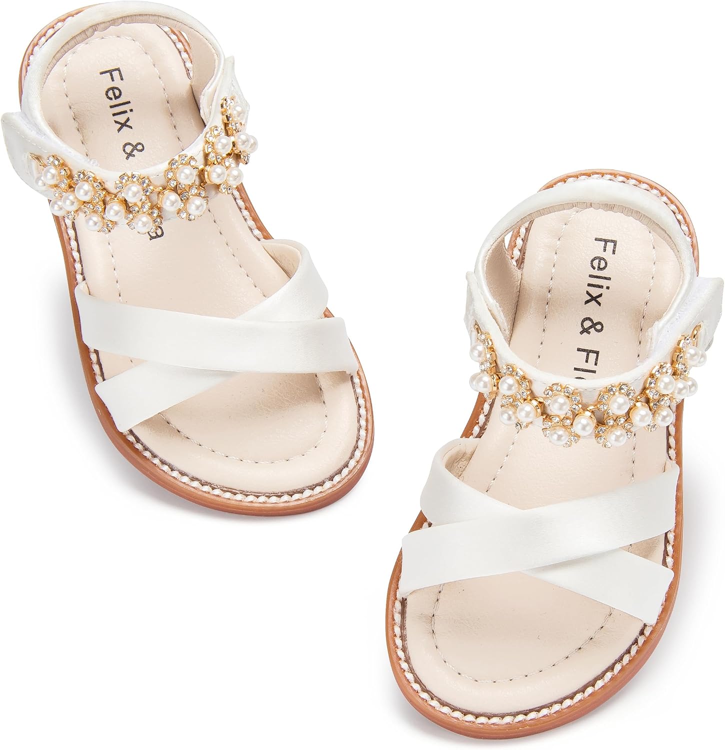 Girls' Pink Sandals – Easter Flower Girl Dress Shoes, Open-Toe Flats | Sandals