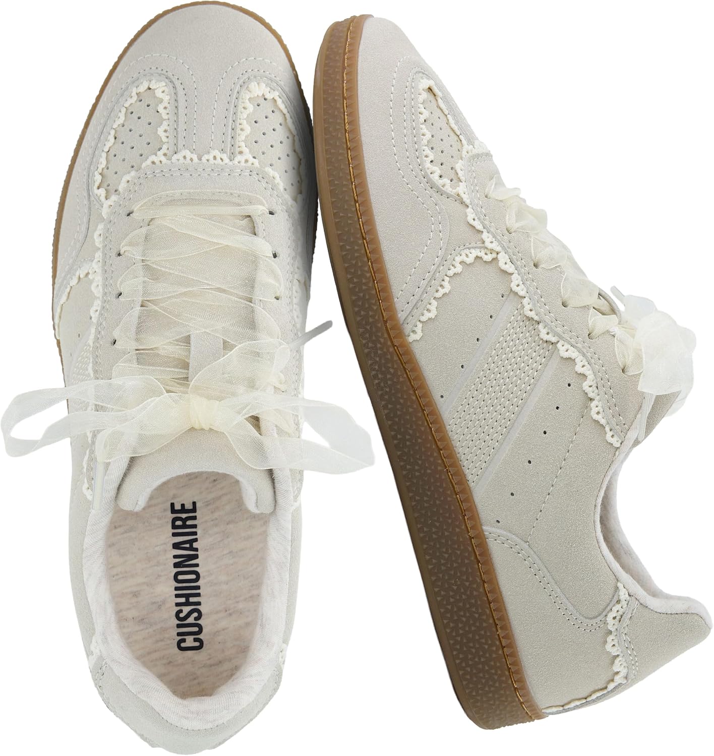 Girls' Lace-Trimmed Casual Sneakers