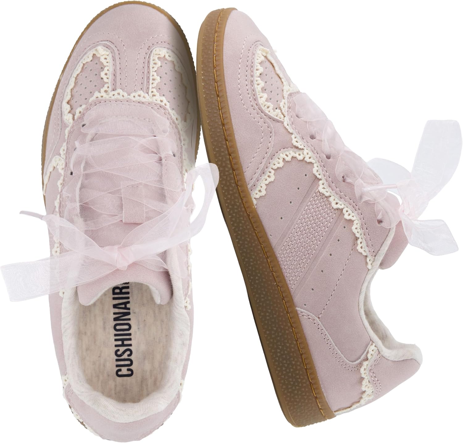 Girls' Lace-Trimmed Casual Sneakers