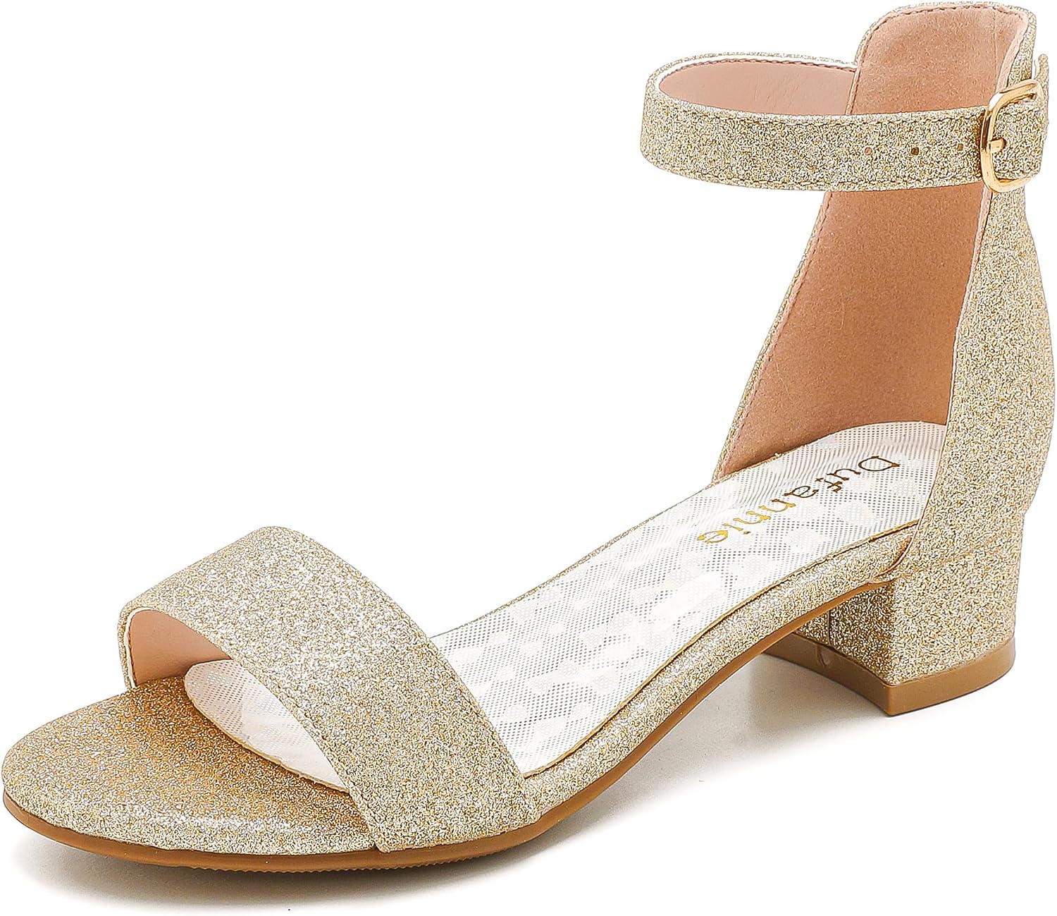 Children's Gold Dress Shoes/Sandals with Heels (Big Kid Size 3)