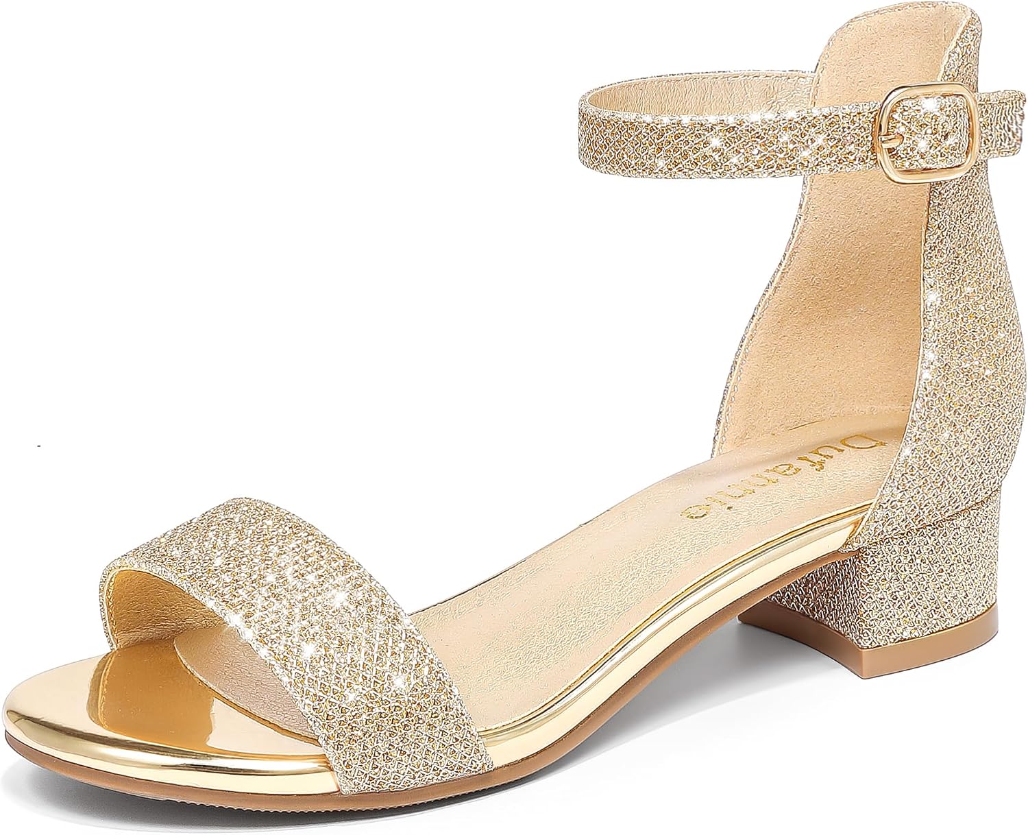 Children's Gold Dress Shoes/Sandals with Heels (Big Kid Size 3)